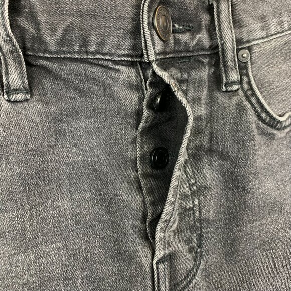 AllSaints Mens Pants 30 Gray Denim Jeans Cigarette Skinny Button Fly Rock 30x26 - Picture 5 of 11
